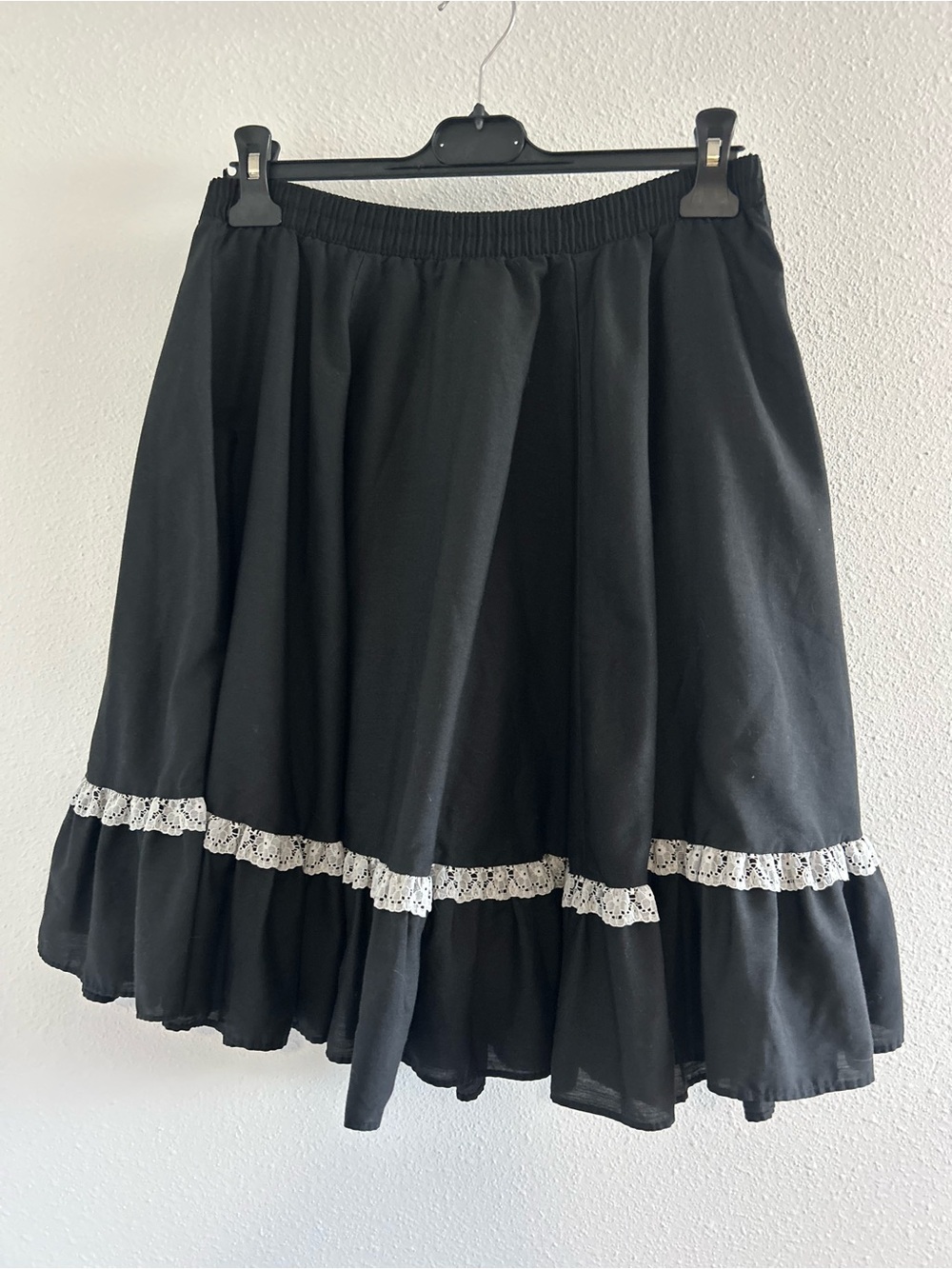 Partners Please Midi Dance Skirt with White Lace Trim